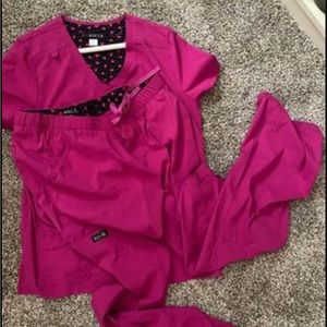 Hot pink Koi Basics scrubs
